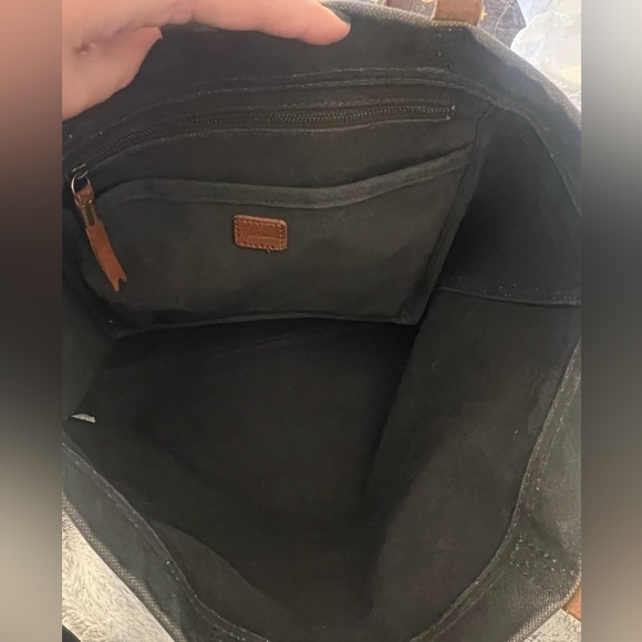 Madewell Faded Gray Canvas Tote with Brown Leather Straps - Picture 5 of 11